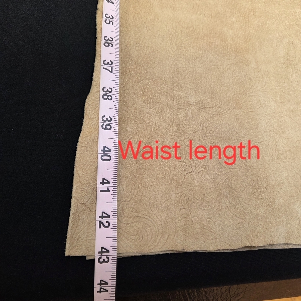 Suede Leather Pants Embossed Size 12 Bell Bottom Flare Leg Long - Picture 12 of 16
